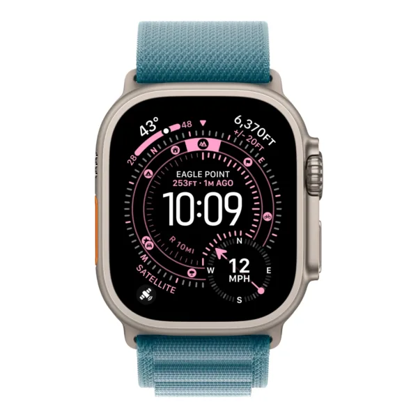 Apple Watch Ultra 3 (2025) Natural Case with Blue Alpine Loop(Голубой ремешок) — изображение 2