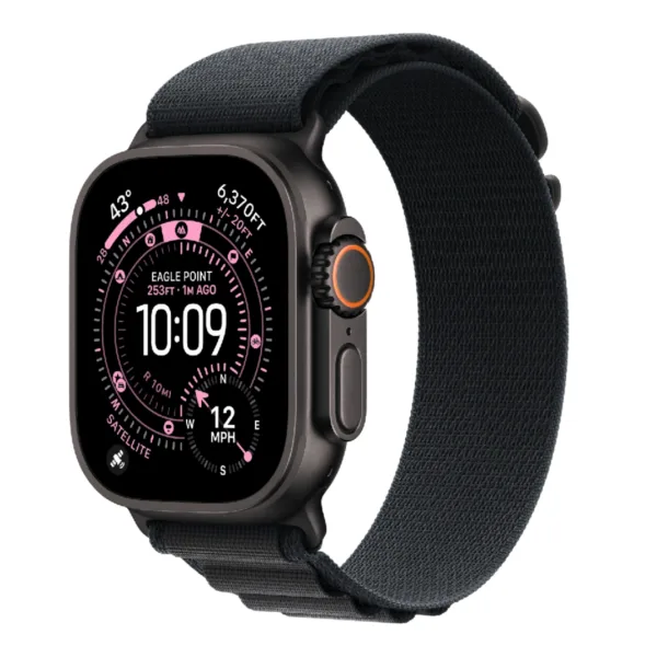 Apple Watch Ultra 3 (2025) Black Case with Black Alpine Loop(Черный ремешок)