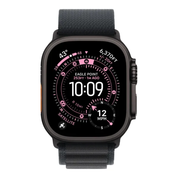 Apple Watch Ultra 3 (2025) Black Case with Black Alpine Loop(Черный ремешок) — изображение 2