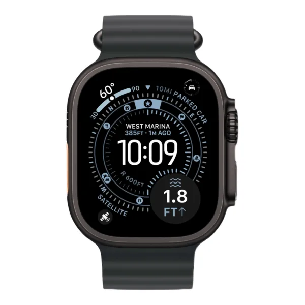 Apple Watch Ultra 3 (2025) Black Case with Black Ocean Band(Черный ремешок) — изображение 2
